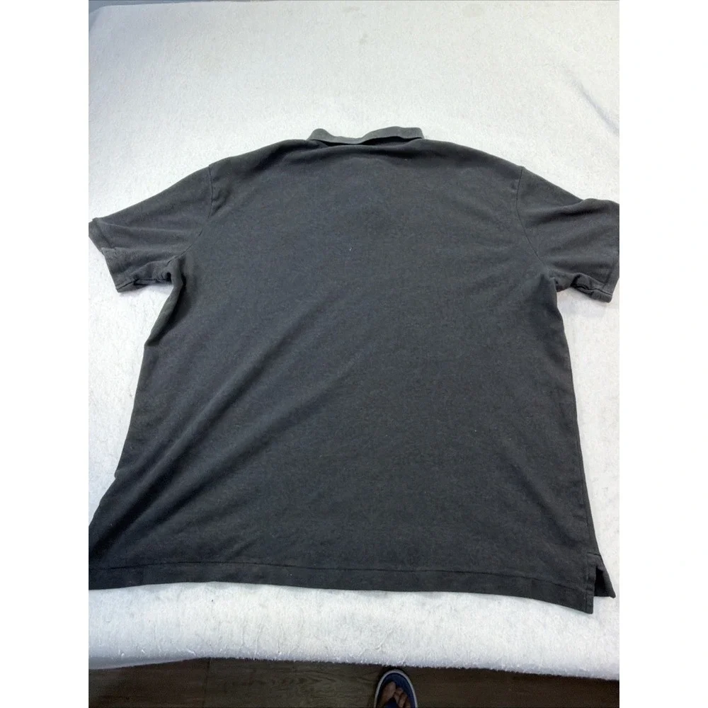 Polo Ralph Lauren Mens XL Charcoal Gray Solid Polo Shirt Custom Cotton